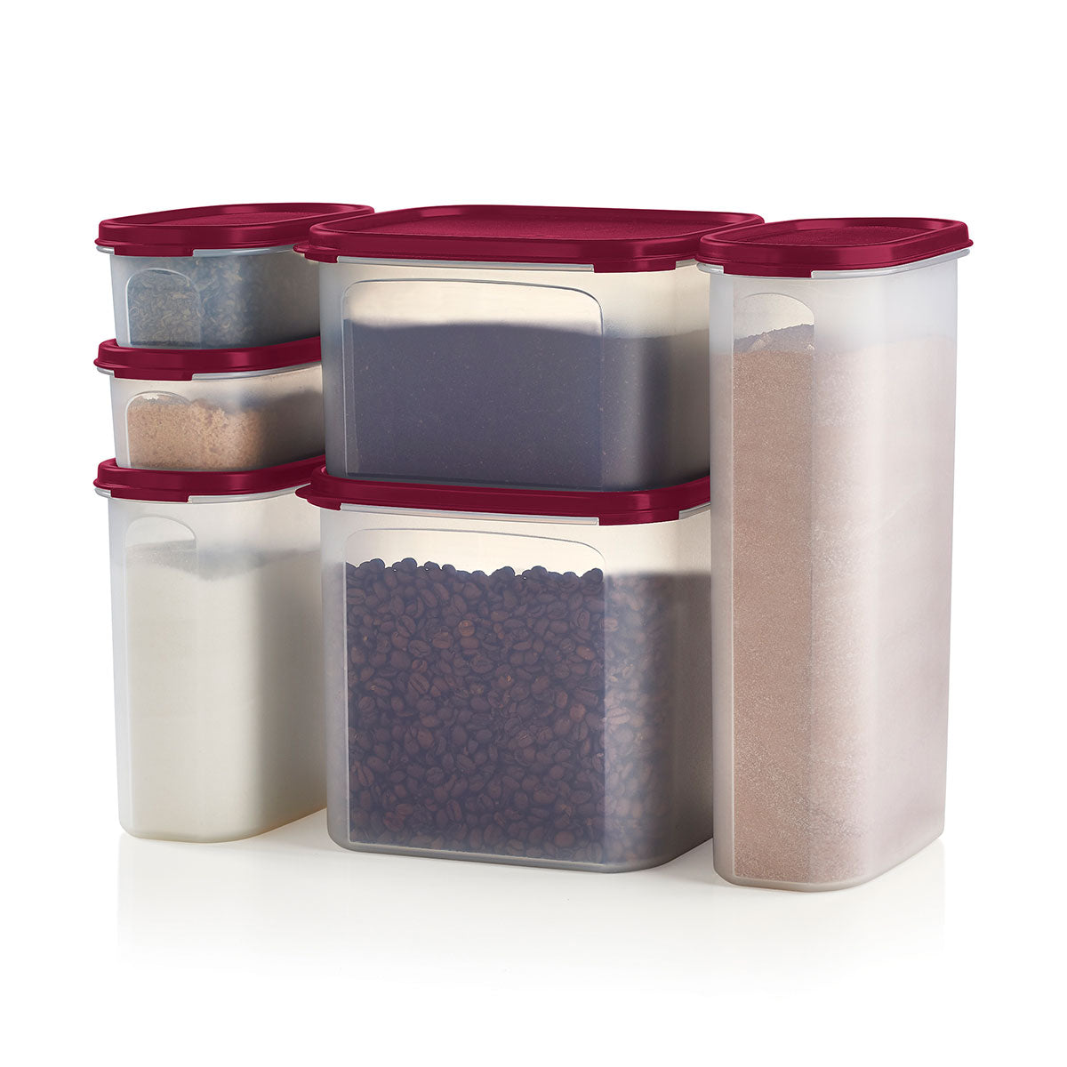 Tupperware® Modular Mates® Food Storage Containers | Stackable Pantry | 6-Piece Set with Lids