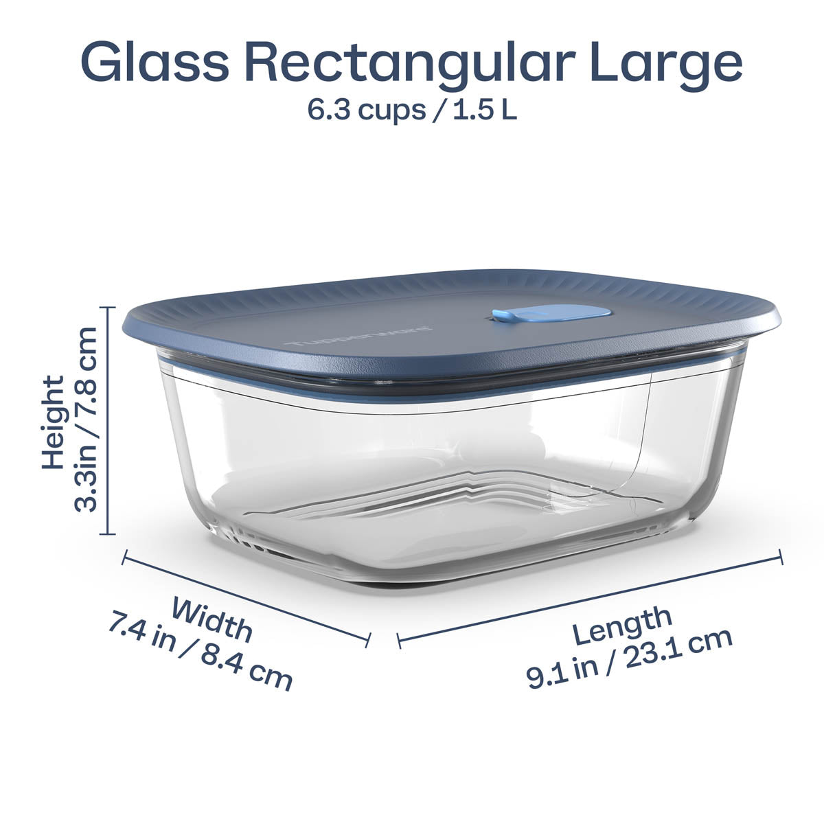 Tupperware Voila™ Glass Food Storage Container | Rectangular Large