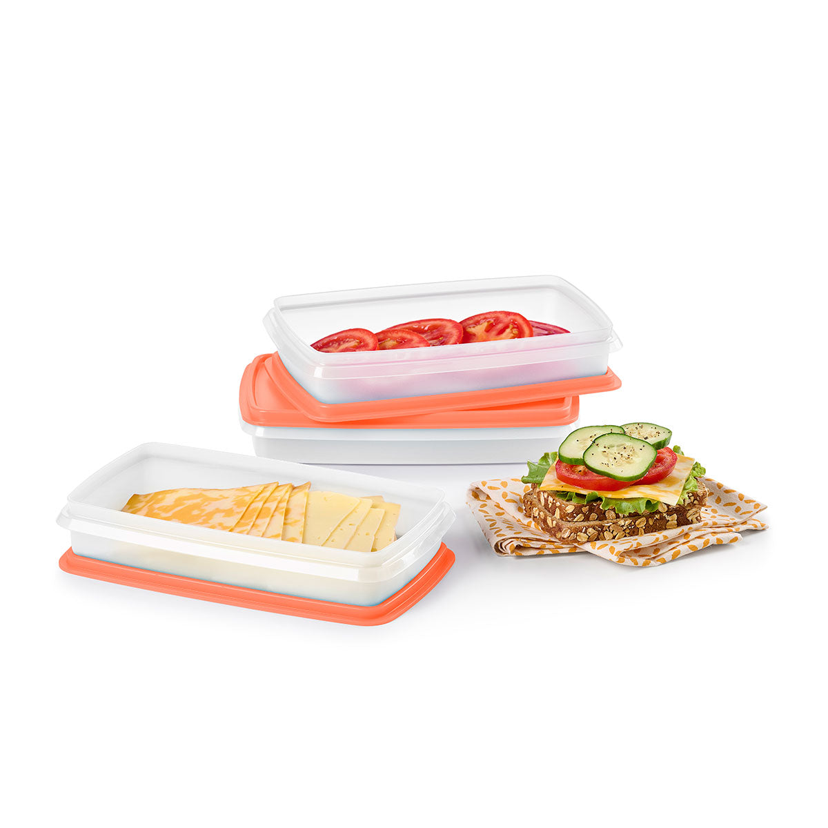 Tupperware® Snack-Stor® Slim Airtight Food Storage Containers (Set of 3)