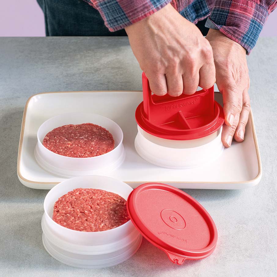 Tupperware® Hamburger Press &amp; Keepers Set | Large Patty Mold &amp; Storage