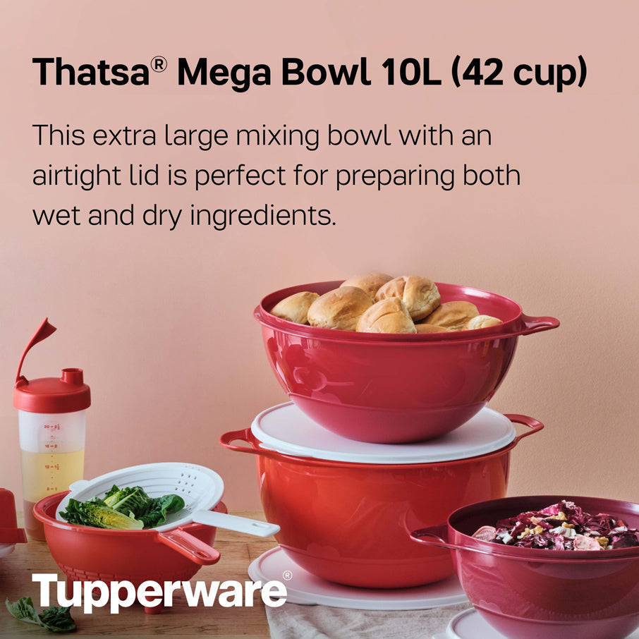 Tupperware Thatsa® Mega Bowl | Airtight, Leakproof, Mixing Bowl, 42-cups / 10 L