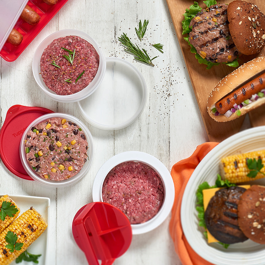 Tupperware® Hamburger Press &amp; Keepers Set | Large Patty Mold &amp; Storage