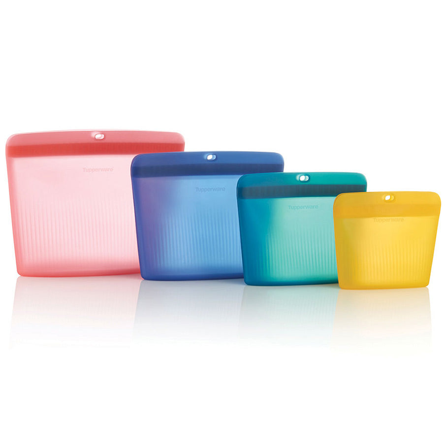 Tupperware® Ultimate Silicone Stand-Up Bags | Leakproof | 4 Piece Set