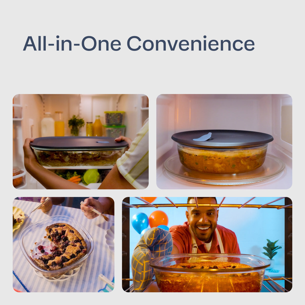 Tupperware Voila™ Glass Bakeware Set of 3 | Square, Round &amp; XL Rectangular